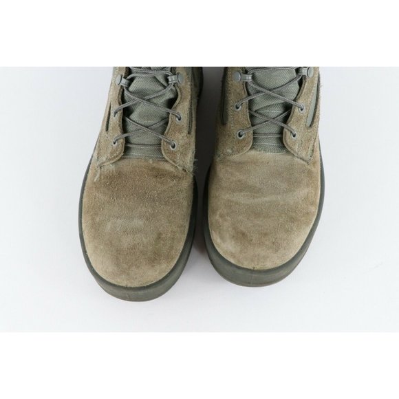 Vintage Rockabilly Mens 10W Vibram Suede Leather Military Combat Boots Green main image 6